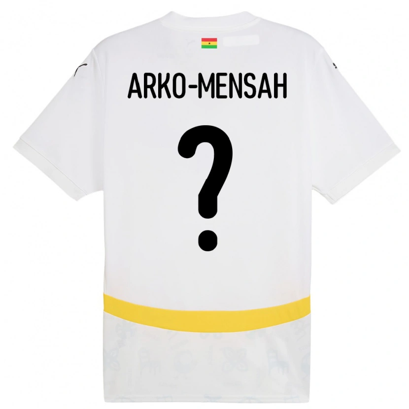 Danxen Kinder Ghana Edmund Arko-Mensah #0 Weiß Heimtrikot Trikot 24-26 T-Shirt
