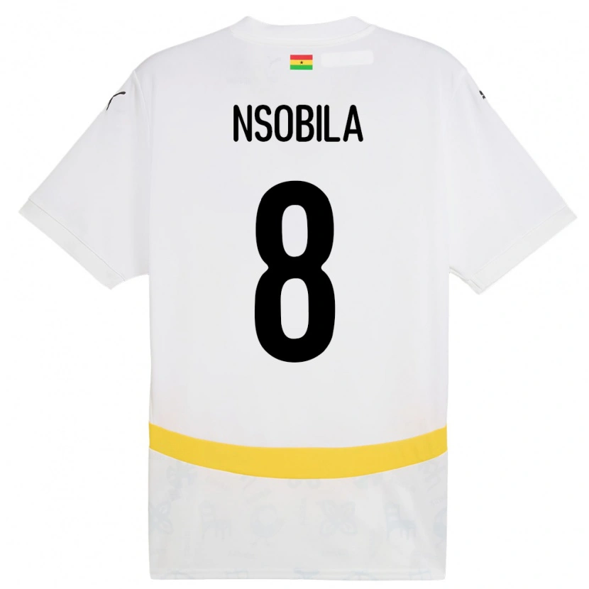 Danxen Kinder Ghana Dominic Nsobila #8 Weiß Heimtrikot Trikot 24-26 T-Shirt