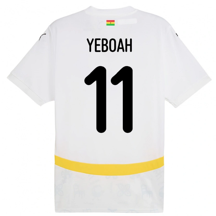 Danxen Kinder Ghana Emmanuel Yeboah #11 Weiß Heimtrikot Trikot 24-26 T-Shirt