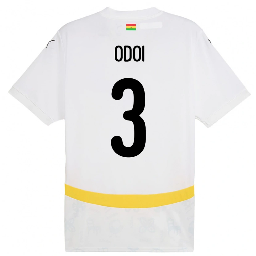 Danxen Kinder Ghana Denis Odoi #3 Weiß Heimtrikot Trikot 24-26 T-Shirt