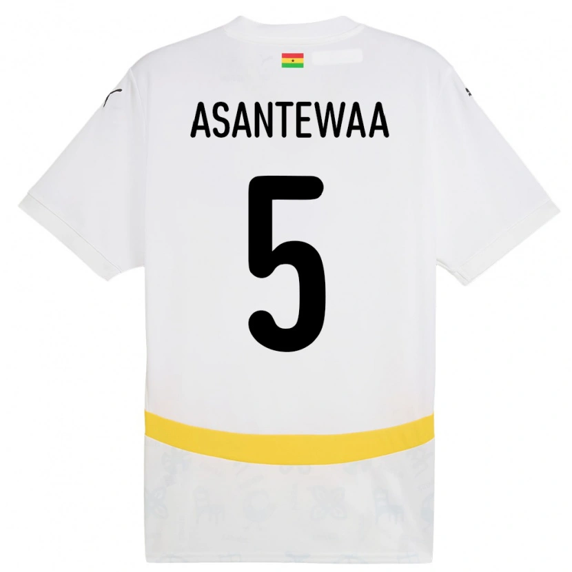 Danxen Kinder Ghana Grace Asantewaa #5 Weiß Heimtrikot Trikot 24-26 T-Shirt