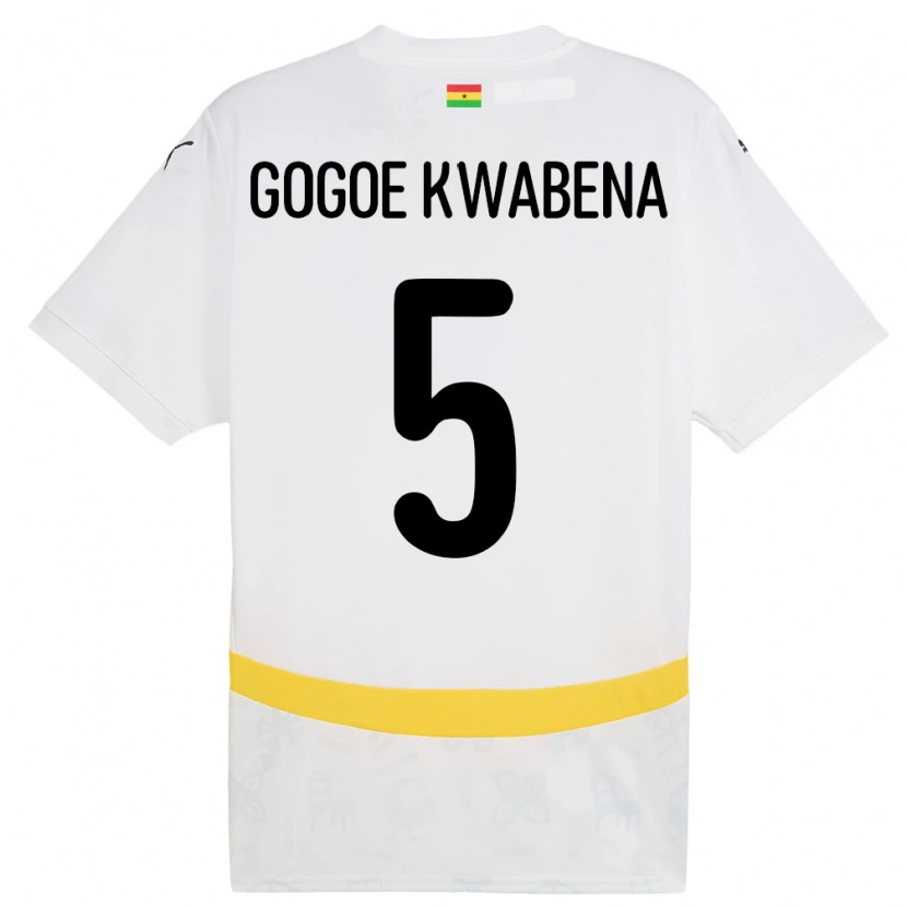 Danxen Kinder Ghana Boahen Gogoe Kwabena #5 Weiß Heimtrikot Trikot 24-26 T-Shirt