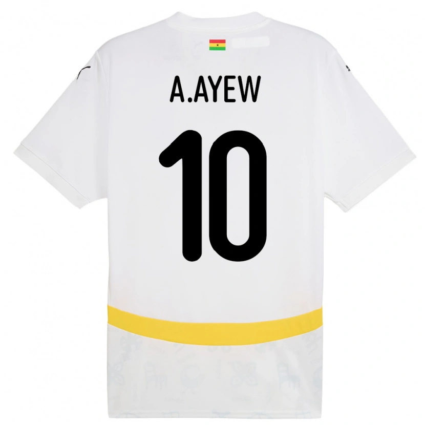 Danxen Kinder Ghana Andre Ayew #10 Weiß Heimtrikot Trikot 24-26 T-Shirt