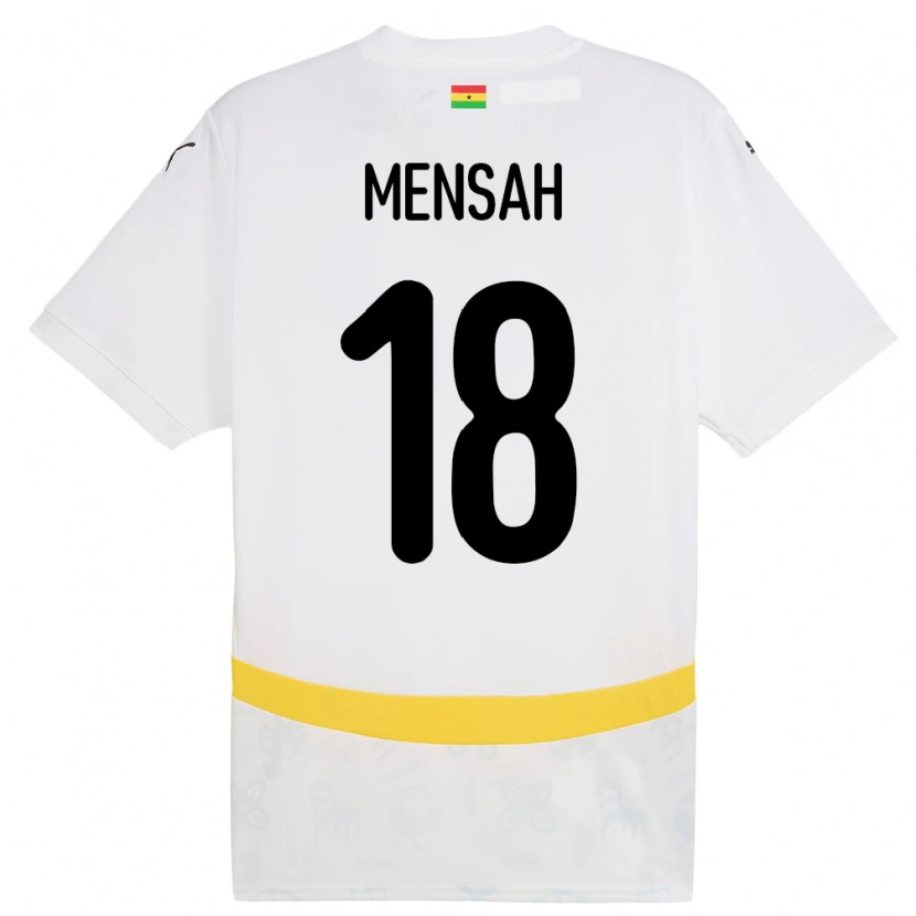 Danxen Kinder Ghana Isaac Mensah #18 Weiß Heimtrikot Trikot 24-26 T-Shirt