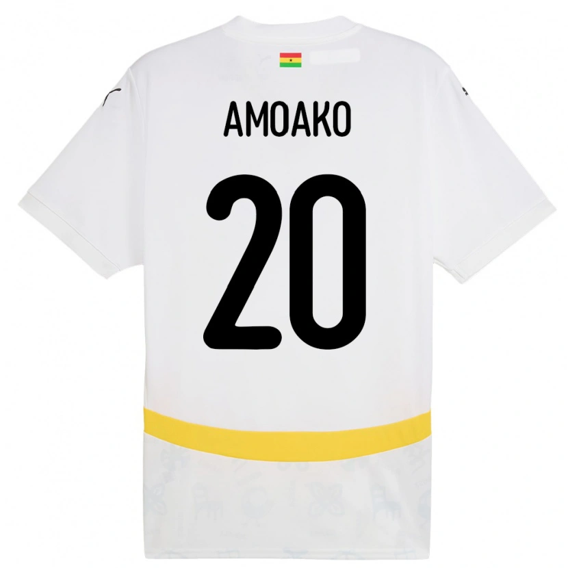 Danxen Kinder Ghana Linda Amoako #20 Weiß Heimtrikot Trikot 24-26 T-Shirt