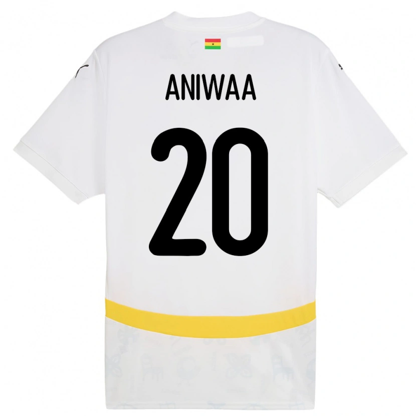 Danxen Kinder Ghana Louisa Aniwaa #20 Weiß Heimtrikot Trikot 24-26 T-Shirt