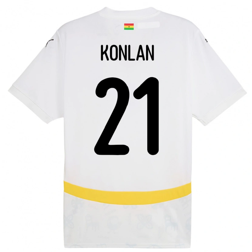 Danxen Kinder Ghana Cynthia Konlan #21 Weiß Heimtrikot Trikot 24-26 T-Shirt