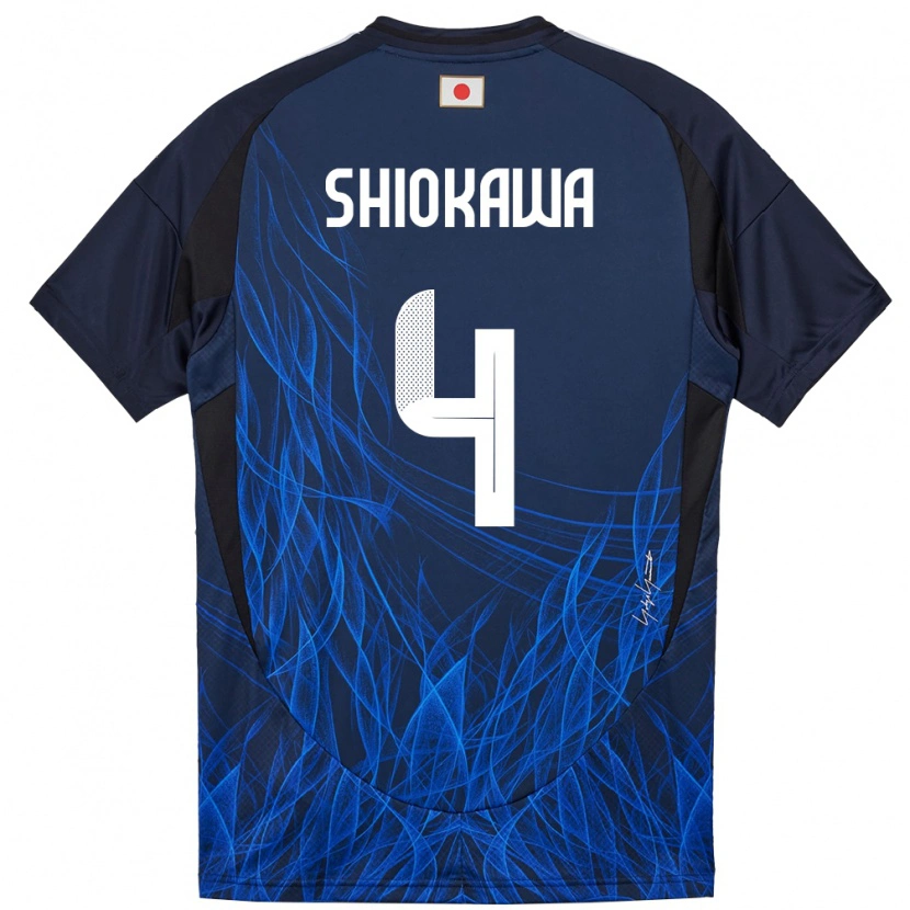 Danxen Kinder Japan Harumichi Shiokawa #4 Dunkelblau Heimtrikot Trikot 24-26 T-Shirt