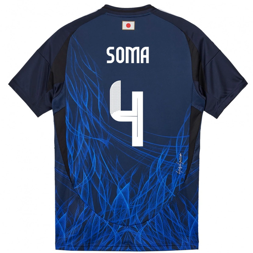 Danxen Kinder Japan Rikuto Soma #4 Dunkelblau Heimtrikot Trikot 24-26 T-Shirt