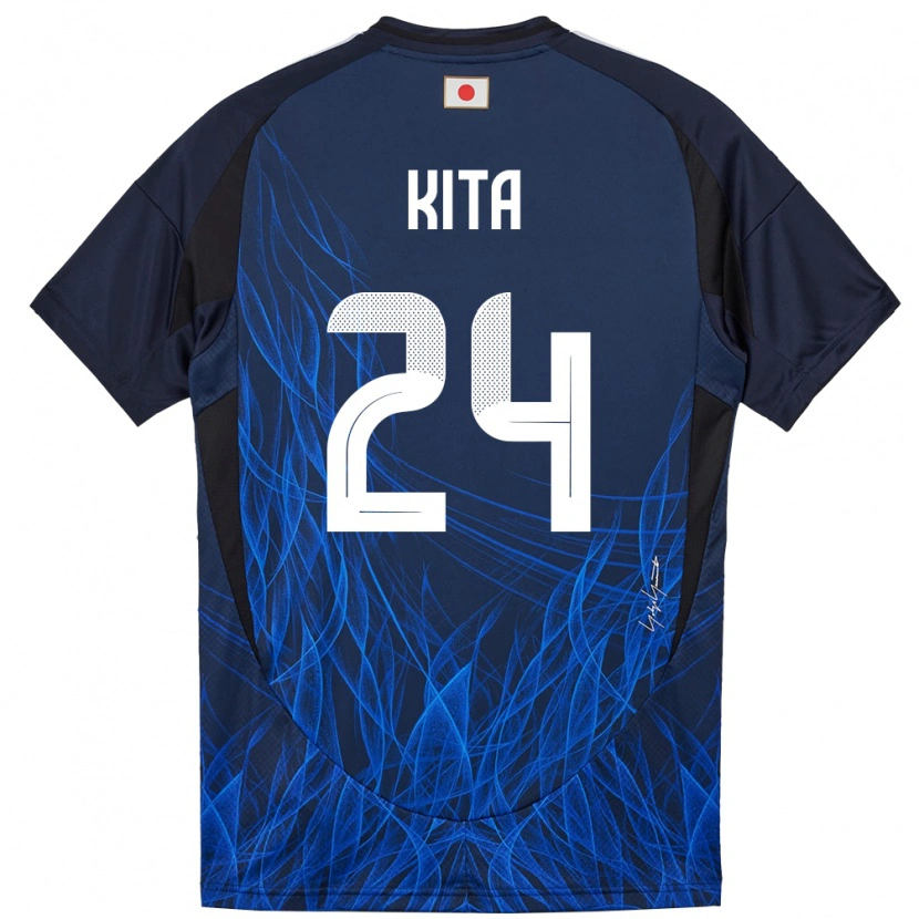 Danxen Kinder Japan Kazunari Kita #24 Dunkelblau Heimtrikot Trikot 24-26 T-Shirt