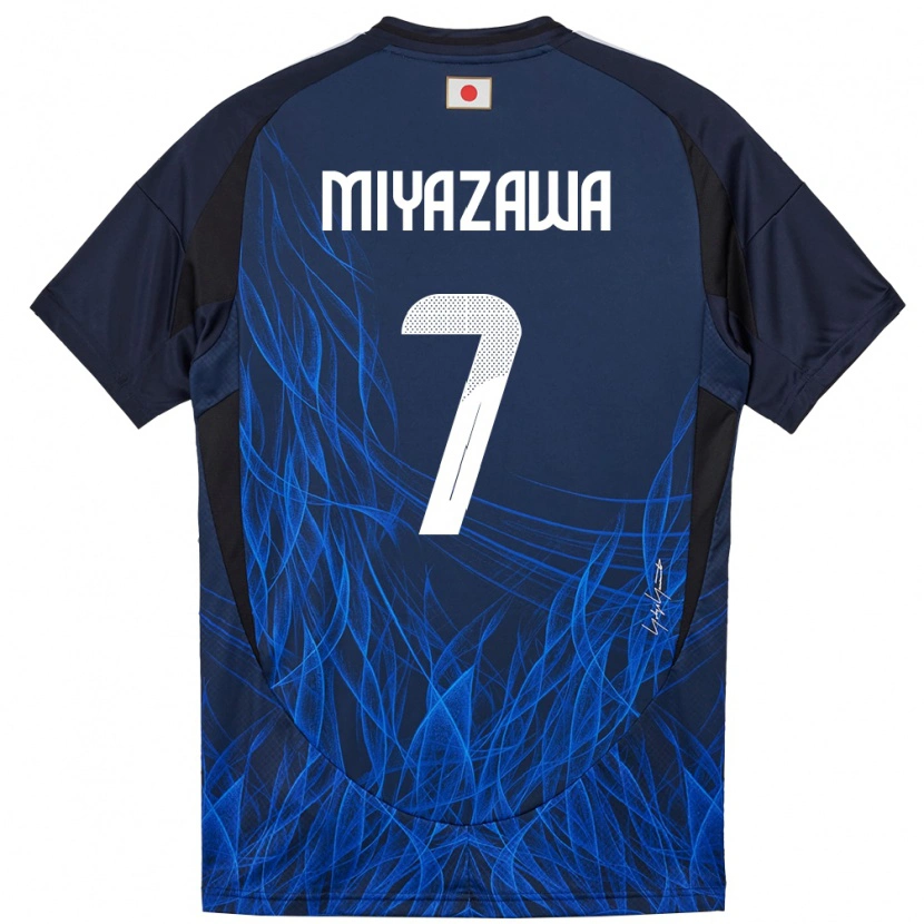 Danxen Kinder Japan Hinata Miyazawa #7 Dunkelblau Heimtrikot Trikot 24-26 T-Shirt