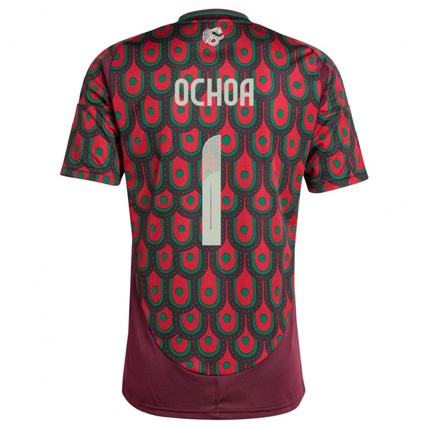 Danxen Kinder Mexiko Emmanuel Ochoa #1 Kastanienbraun Heimtrikot Trikot 24-26 T-Shirt