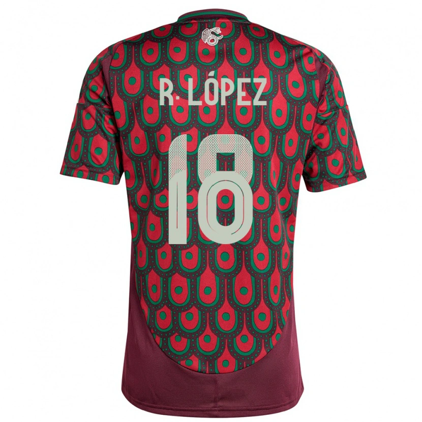 Danxen Kinder Mexiko Rodrigo López #18 Kastanienbraun Heimtrikot Trikot 24-26 T-Shirt