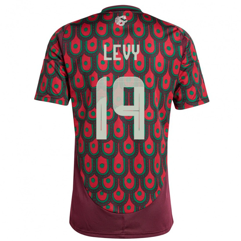 Danxen Kinder Mexiko Mateo Levy #19 Kastanienbraun Heimtrikot Trikot 24-26 T-Shirt
