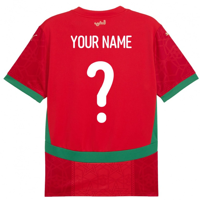 Danxen Kinder Marokko Ihren Namen #0 Rot Heimtrikot Trikot 24-26 T-Shirt