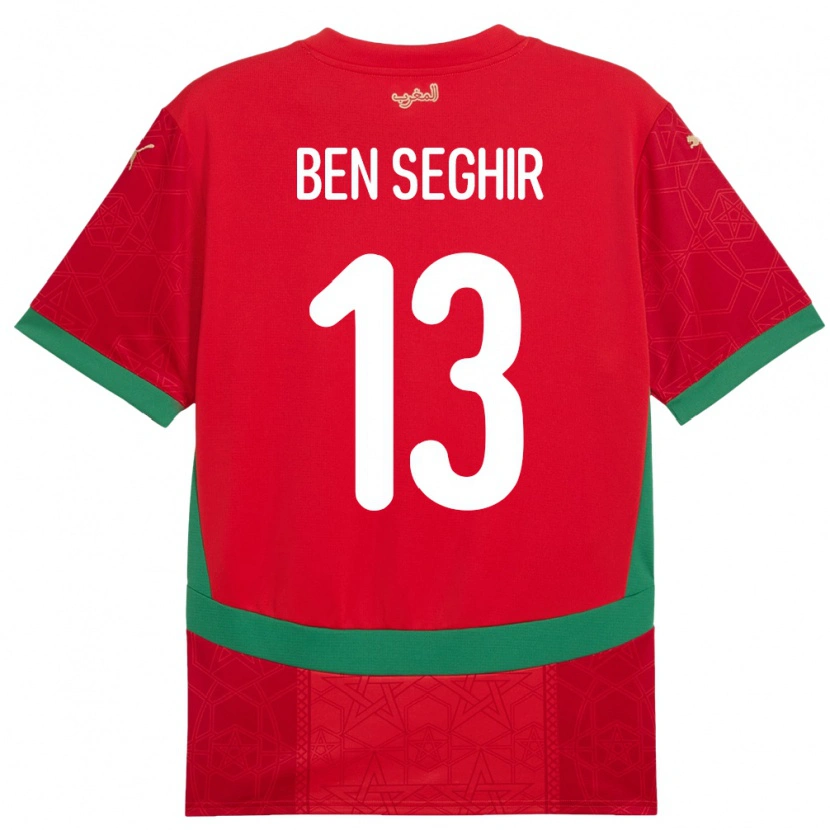 Danxen Kinder Marokko Eliesse Ben Seghir #13 Rot Heimtrikot Trikot 24-26 T-Shirt