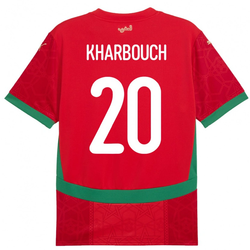 Danxen Kinder Marokko Yahya Kharbouch #20 Rot Heimtrikot Trikot 24-26 T-Shirt