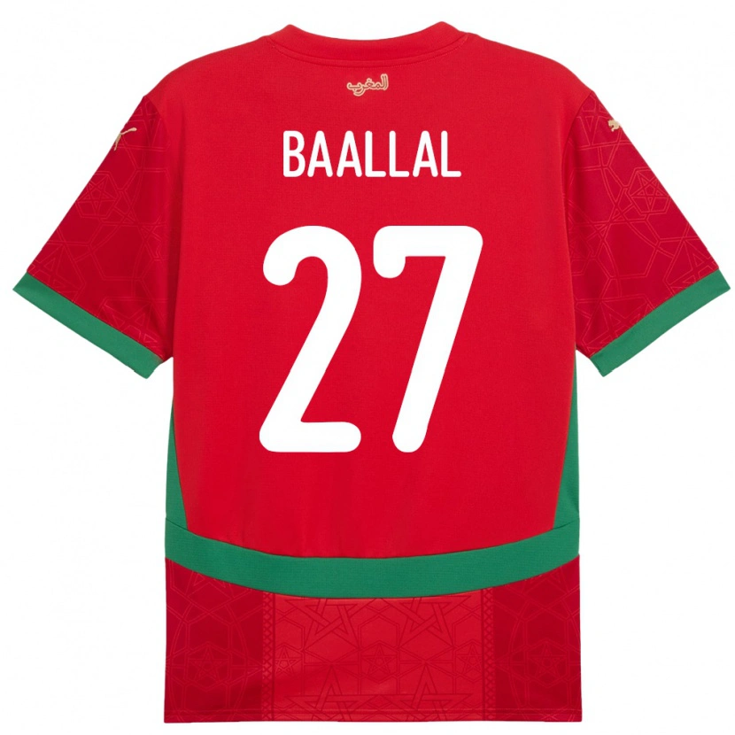 Danxen Kinder Marokko Adam Baallal #27 Rot Heimtrikot Trikot 24-26 T-Shirt
