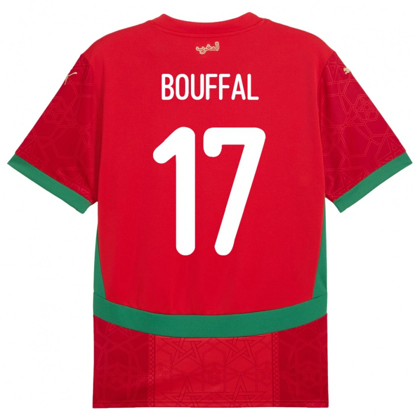 Danxen Kinder Marokko Soufiane Bouffal #17 Rot Heimtrikot Trikot 24-26 T-Shirt