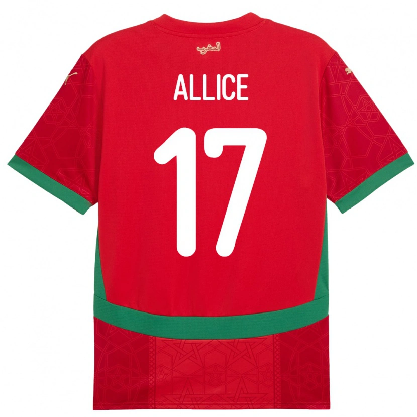 Danxen Kinder Marokko Eva Allice #17 Rot Heimtrikot Trikot 24-26 T-Shirt