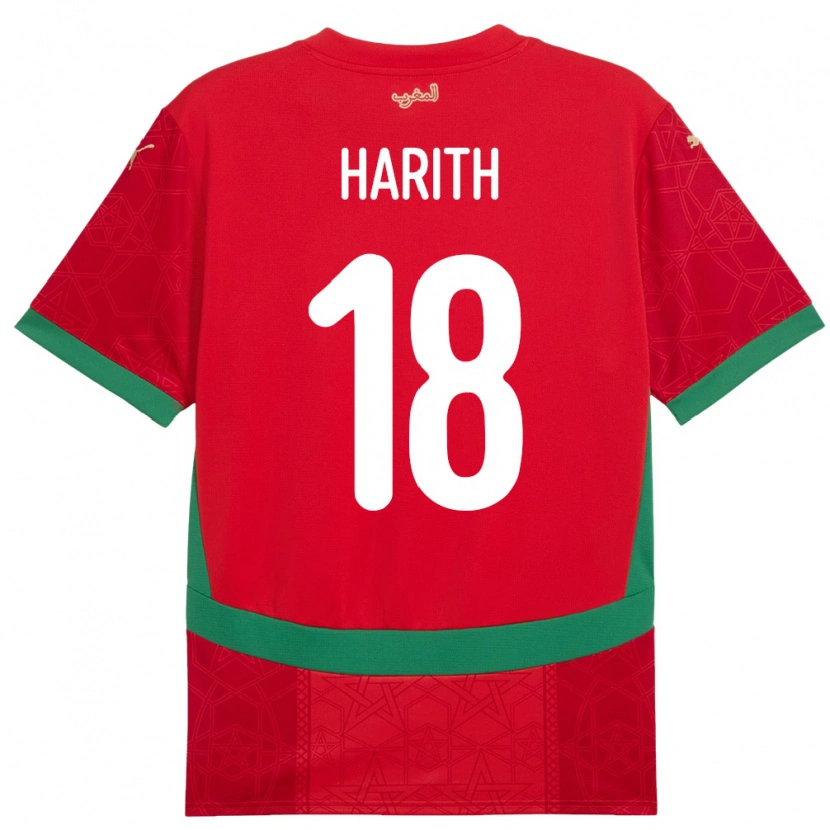 Danxen Kinder Marokko Amine Harith #18 Rot Heimtrikot Trikot 24-26 T-Shirt
