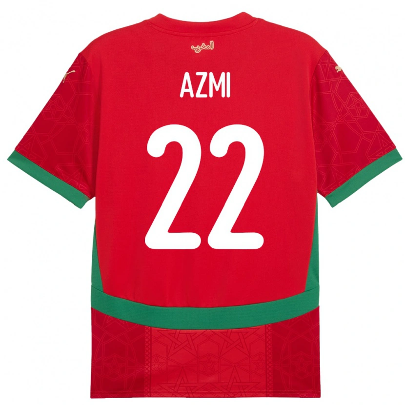 Danxen Kinder Marokko Ahmed Azmi #22 Rot Heimtrikot Trikot 24-26 T-Shirt