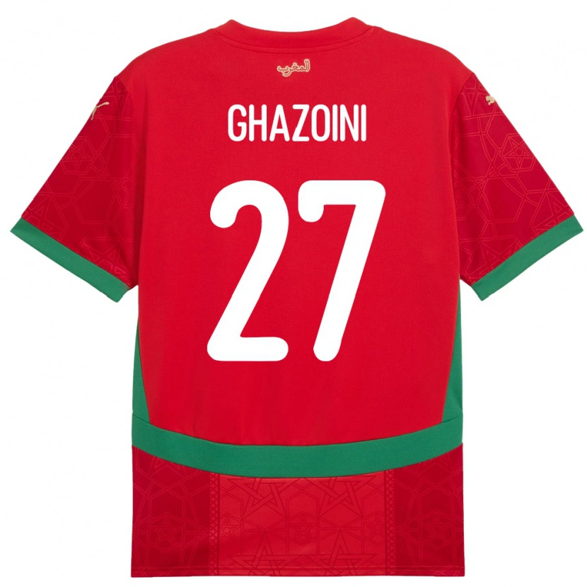 Danxen Kinder Marokko Amine Ghazoini #27 Rot Heimtrikot Trikot 24-26 T-Shirt