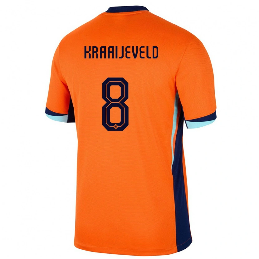 Danxen Kinder Niederlande Thijs Kraaijeveld #8 Orange Heimtrikot Trikot 24-26 T-Shirt