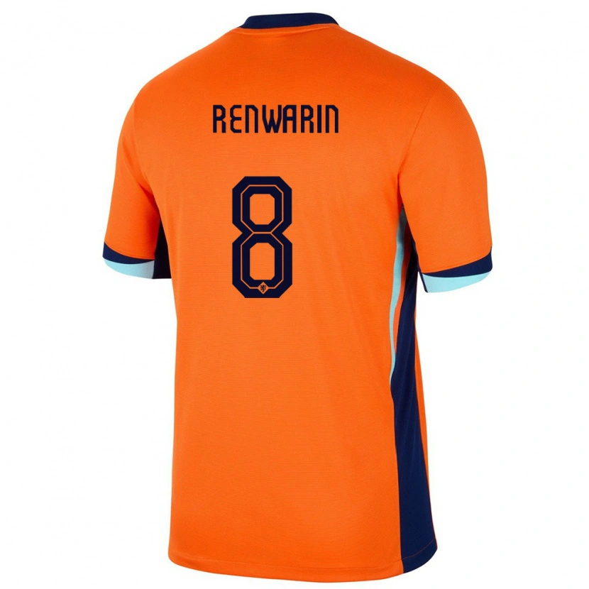Danxen Kinder Niederlande Givaro Renwarin #8 Orange Heimtrikot Trikot 24-26 T-Shirt