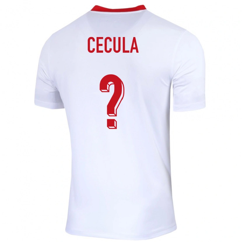 Danxen Kinder Polen Kacper Cecula #0 Weiß Heimtrikot Trikot 24-26 T-Shirt