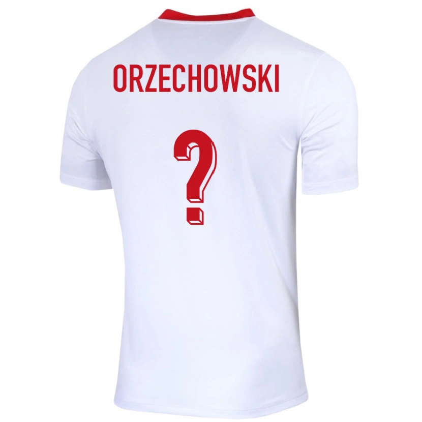 Danxen Kinder Polen Wojciech Orzechowski #0 Weiß Heimtrikot Trikot 24-26 T-Shirt