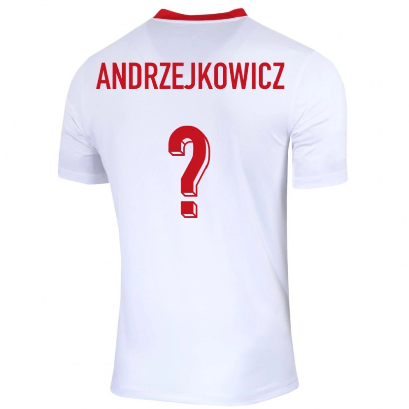 Danxen Kinder Polen Mateusz Andrzejkowicz #0 Weiß Heimtrikot Trikot 24-26 T-Shirt