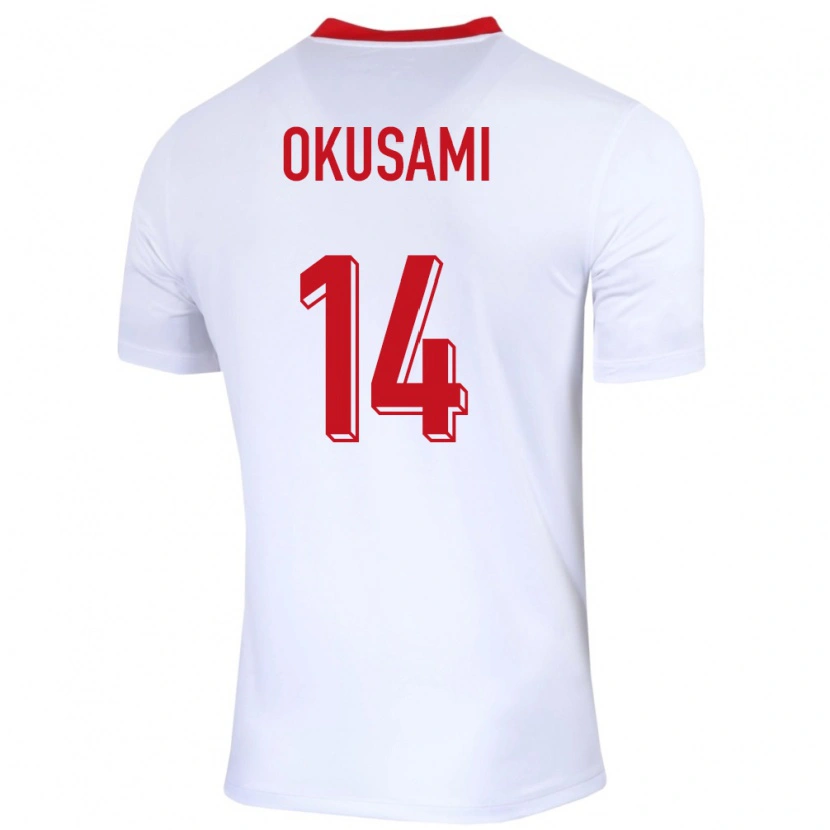 Danxen Kinder Polen Jakub Okusami #14 Weiß Heimtrikot Trikot 24-26 T-Shirt