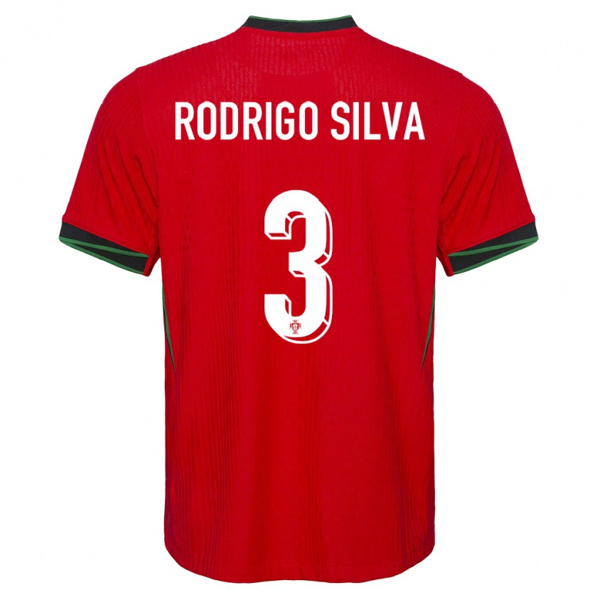 Danxen Kinder Portugal Rodrigo Silva #3 Rot Heimtrikot Trikot 24-26 T-Shirt