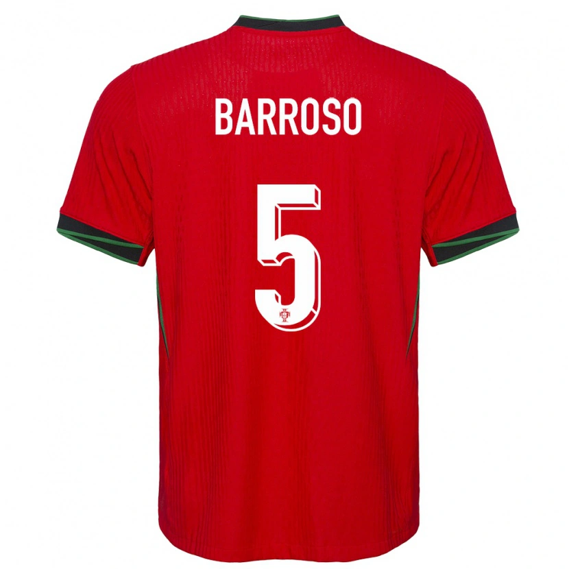 Danxen Kinder Portugal Leonardo Barroso #5 Rot Heimtrikot Trikot 24-26 T-Shirt