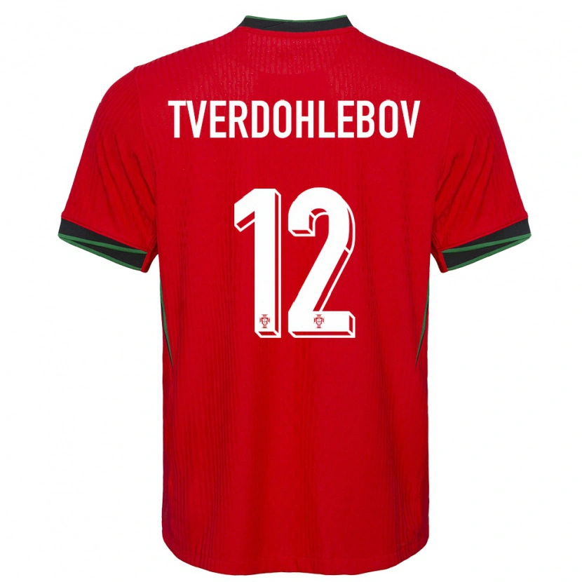 Danxen Kinder Portugal Alex Tverdohlebov #12 Rot Heimtrikot Trikot 24-26 T-Shirt