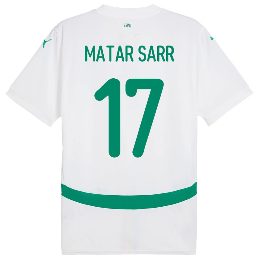 Danxen Kinder Senegal Pape Matar Sarr #17 Weiß Heimtrikot Trikot 24-26 T-Shirt