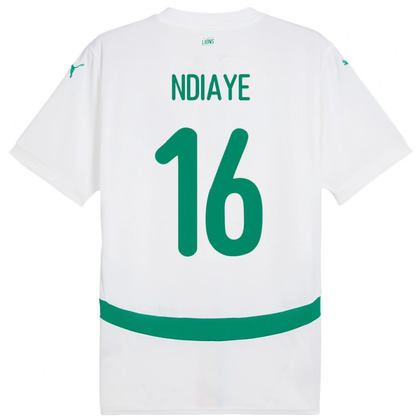 Danxen Kinder Senegal Mamour Ndiaye #16 Weiß Heimtrikot Trikot 24-26 T-Shirt