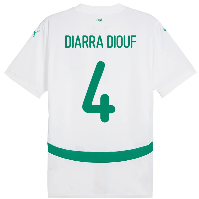 Danxen Kinder Senegal Mame Diarra Diouf #4 Weiß Heimtrikot Trikot 24-26 T-Shirt