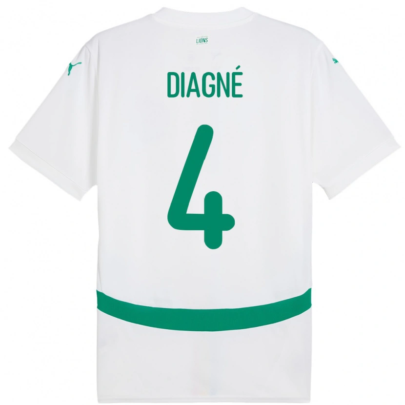 Danxen Kinder Senegal Cavin Diagne #4 Weiß Heimtrikot Trikot 24-26 T-Shirt