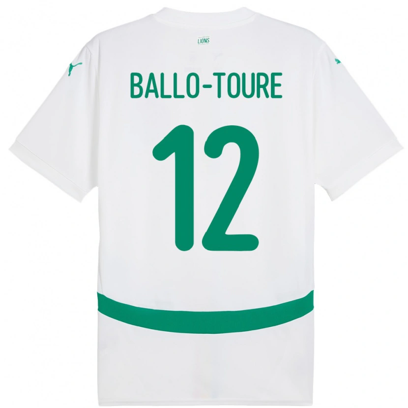 Danxen Kinder Senegal Fode Ballo-Toure #12 Weiß Heimtrikot Trikot 24-26 T-Shirt