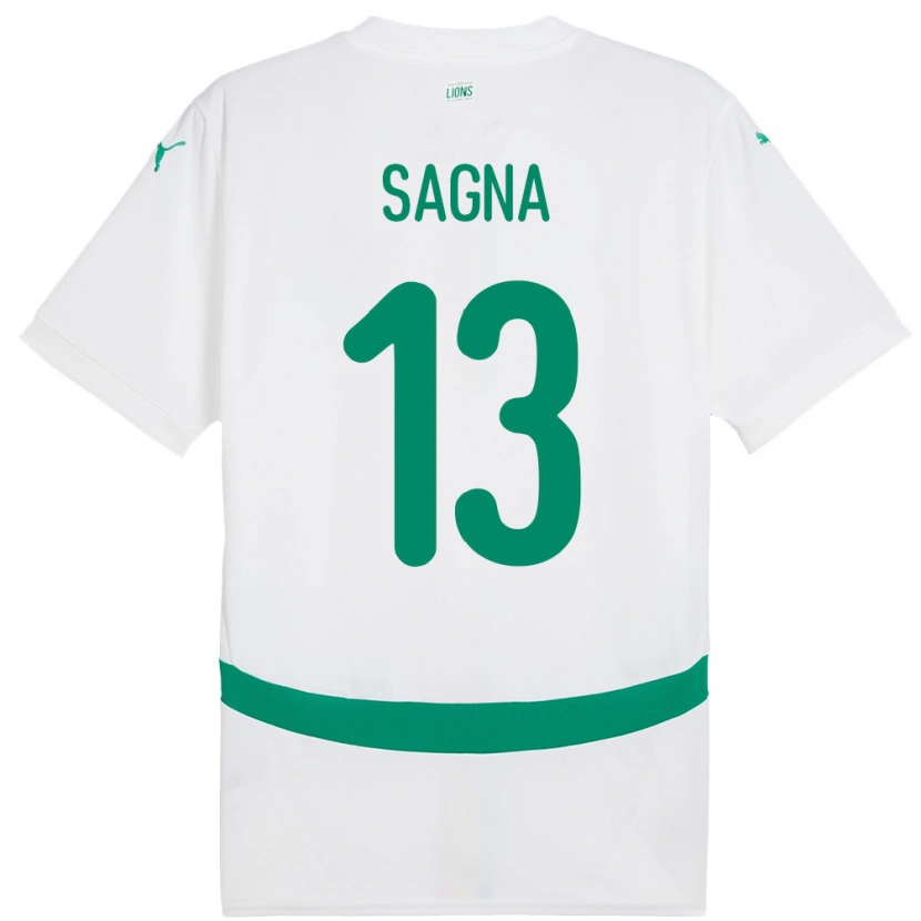 Danxen Kinder Senegal Jeannette Sagna #13 Weiß Heimtrikot Trikot 24-26 T-Shirt