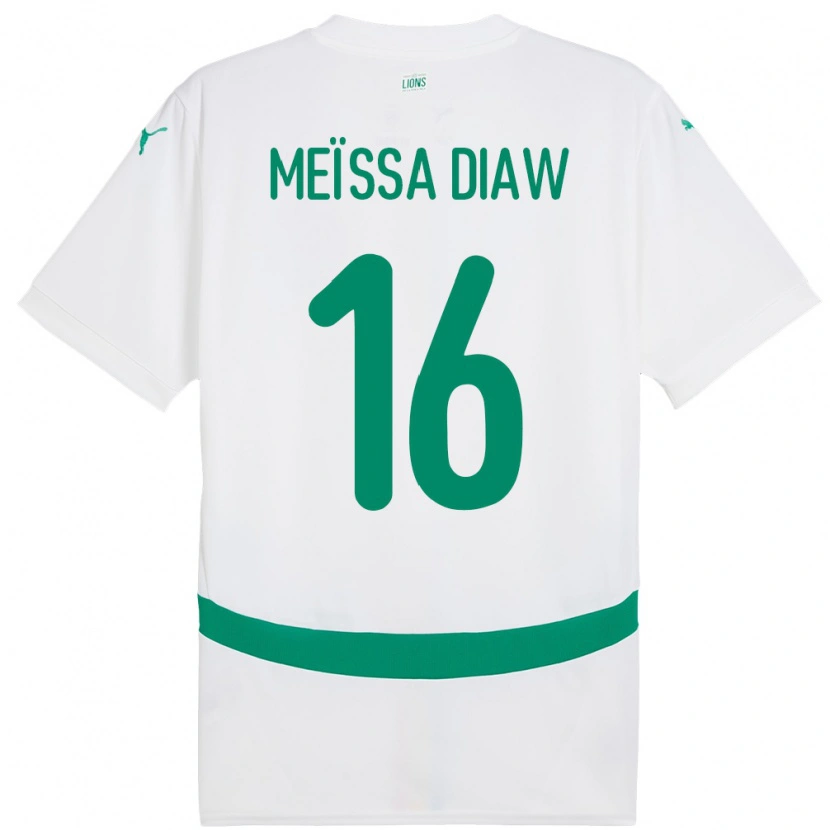 Danxen Kinder Senegal Ndeye Meissa Diaw #16 Weiß Heimtrikot Trikot 24-26 T-Shirt