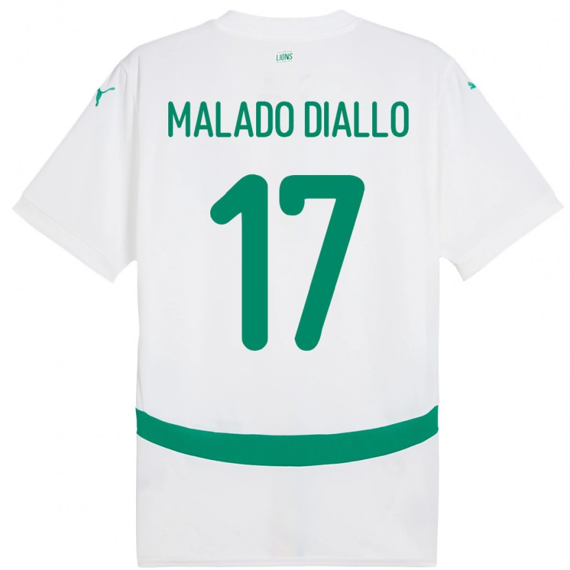 Danxen Kinder Senegal Hapsatou Malado Diallo #17 Weiß Heimtrikot Trikot 24-26 T-Shirt