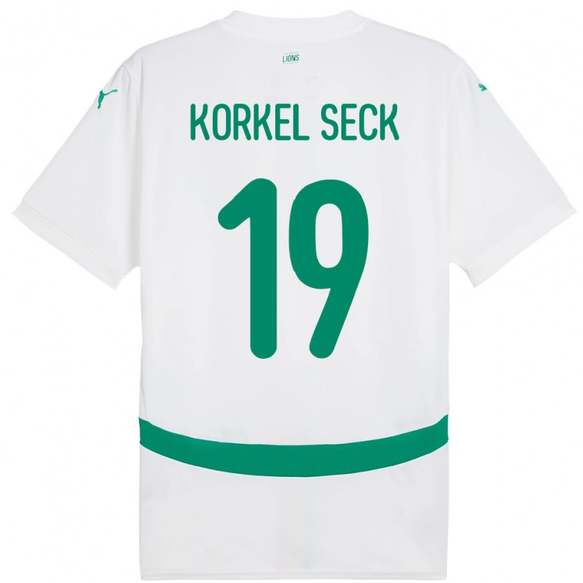 Danxen Kinder Senegal Bineta Korkel Seck #19 Weiß Heimtrikot Trikot 24-26 T-Shirt