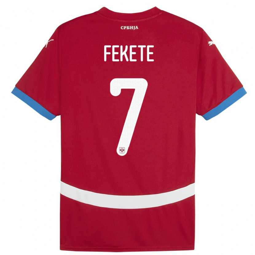 Danxen Kinder Serbien Danilo Fekete #7 Rot Heimtrikot Trikot 24-26 T-Shirt