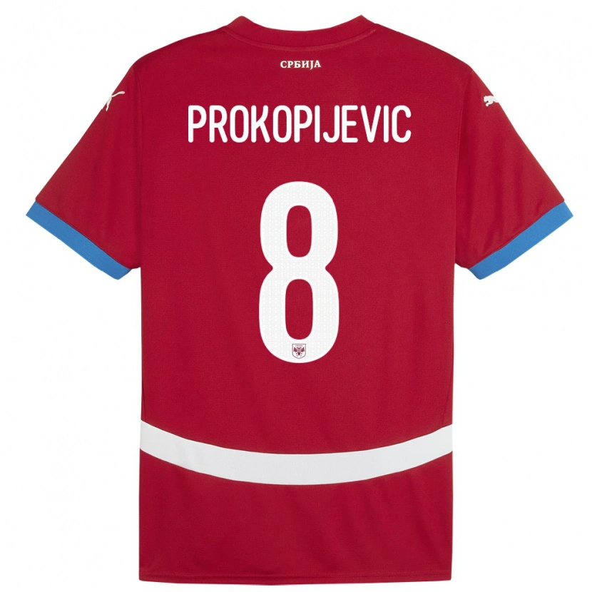 Danxen Kinder Serbien Mateja Prokopijevic #8 Rot Heimtrikot Trikot 24-26 T-Shirt