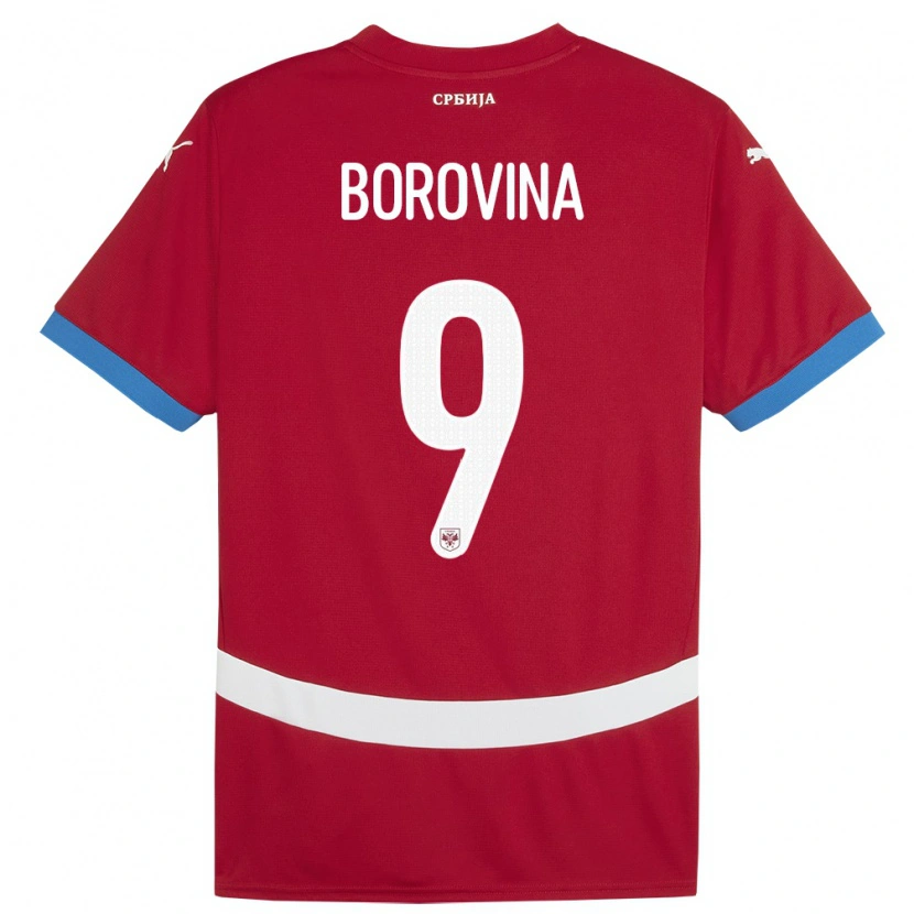 Danxen Kinder Serbien Srdjan Borovina #9 Rot Heimtrikot Trikot 24-26 T-Shirt