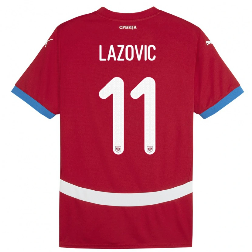 Danxen Kinder Serbien Filip Lazovic #11 Rot Heimtrikot Trikot 24-26 T-Shirt