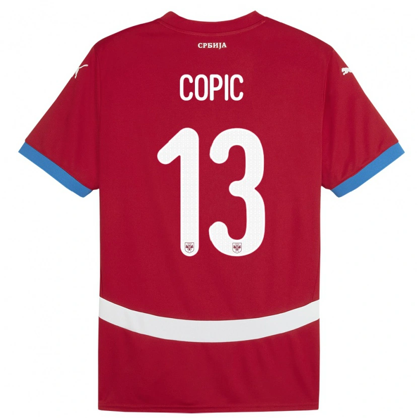 Danxen Kinder Serbien Milan Copic #13 Rot Heimtrikot Trikot 24-26 T-Shirt